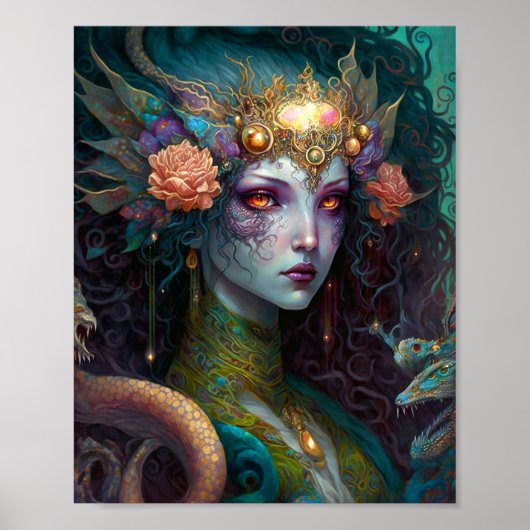Dragon Goddess Queen Fantasy Art Poster (Voorkant)