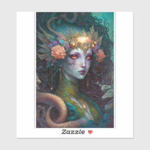 Dragon Goddess Queen Fantasy Art Sticker
