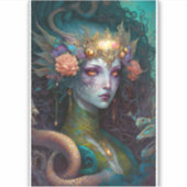 Dragon Goddess Queen Fantasy Art Sticker (Voorkant)