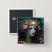Dragon Goddess Queen Fantasy Art Vierkante Button 5,1 Cm (Voorkant /achterkant)