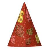 Dragon Gold Auspicious Wolken Chinees Nieuwjaar Feesthoedjes (Achterkant)