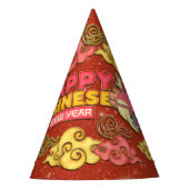 Dragon Gold Auspicious Wolken Chinees Nieuwjaar Feesthoedjes (Voorkant)