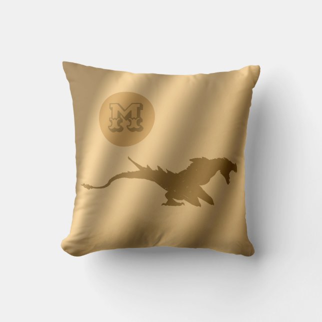 Dragon Gold Luxury Monogram Kussen (Voorkant)