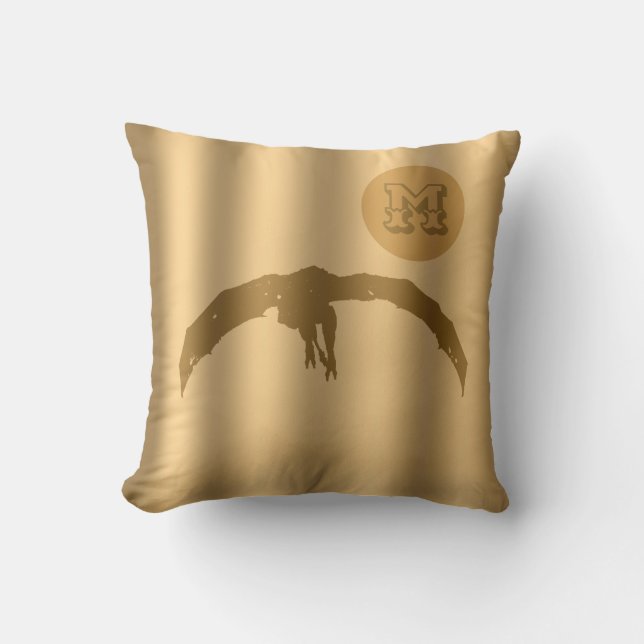 Dragon Gold Luxury Monogram Kussen (Voorkant)