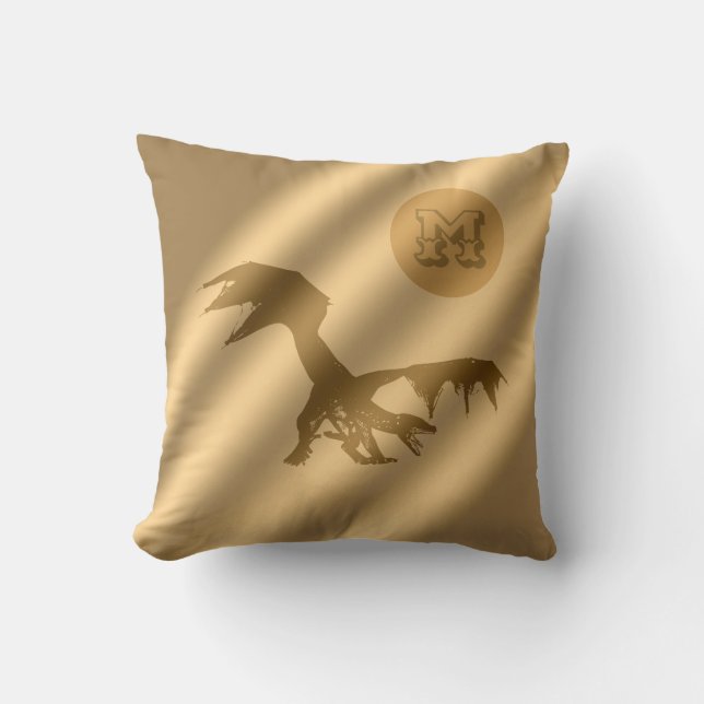 Dragon Gold Luxury Monogram Kussen (Voorkant)