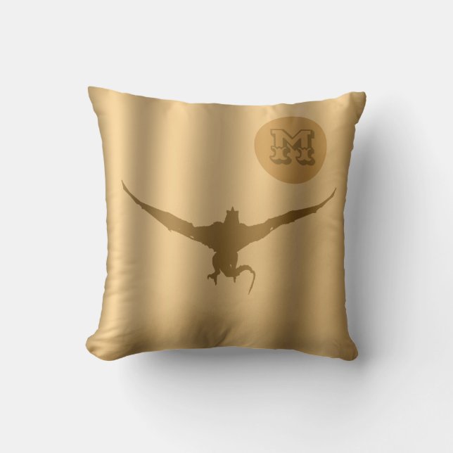 Dragon Gold Luxury Monogram Kussen (Voorkant)
