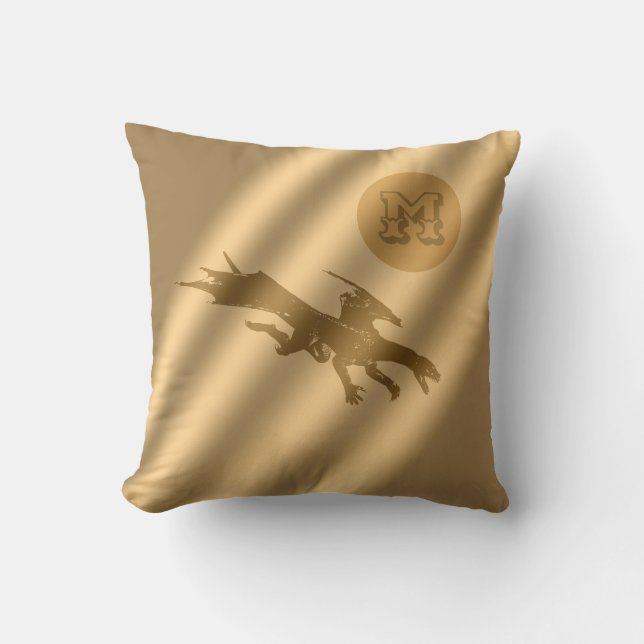 Dragon Gold Luxury Monogram Kussen (Voorkant)
