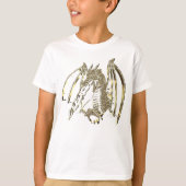 Dragon Golden Dragon, die met vuur ademt T-shirt (Voorkant)