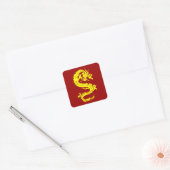 Dragon Golden Vierkante Sticker (Envelop)