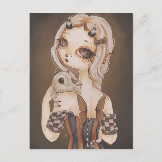 Dragon gothic fairy fantasy art briefkaart (Voorkant)