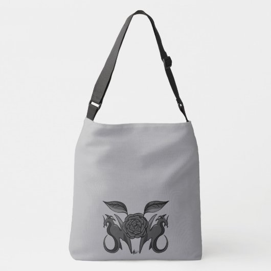 Dragon Grayscale Crossbody Tas (Achterkant)
