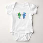 Dragon Green Blue Dragon Fairy Tale Fantasy Romper (Voorkant)
