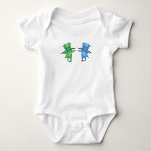 Dragon Green Blue Dragon Fairy Tale Fantasy Romper