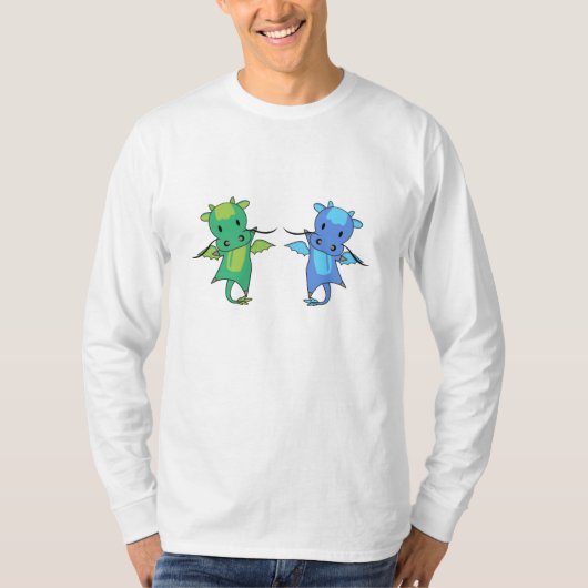 Dragon Green Blue Dragon Fairy Tale Fantasy T-shirt (Voorkant)