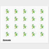 Dragon Green Happy Fantasy Fictie Tekening Cartoon Ronde Sticker (Vel)
