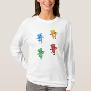Dragon Green Red Fairy Tale Cute Animals voor T-shirt