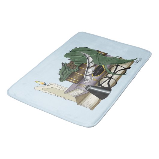 Dragon Green Sleeping Books Badmat (Gekanteld)