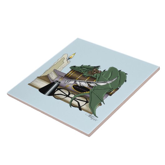 Dragon Green Sleeping Books Tegeltje (Zijkant)