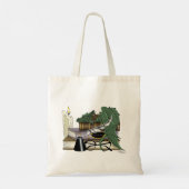 Dragon Green Sleeping Books Tote Bag (Achterkant)
