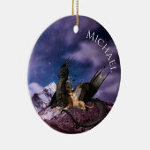 Dragon Griffin Fantasy Landscape Personalized Keramisch Ornament (Rechts)