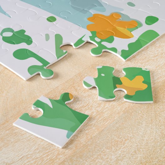 Dragon groene kunstwerk legpuzzel (Zijkant)