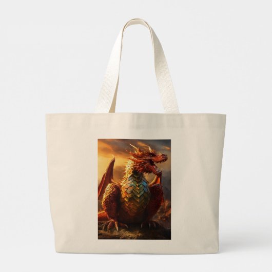 "Dragon Guardian Canvas tas - Draag kracht (Achterkant)