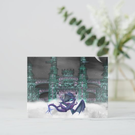 Dragon Guarding Castle Briefkaart (Staand voorkant)