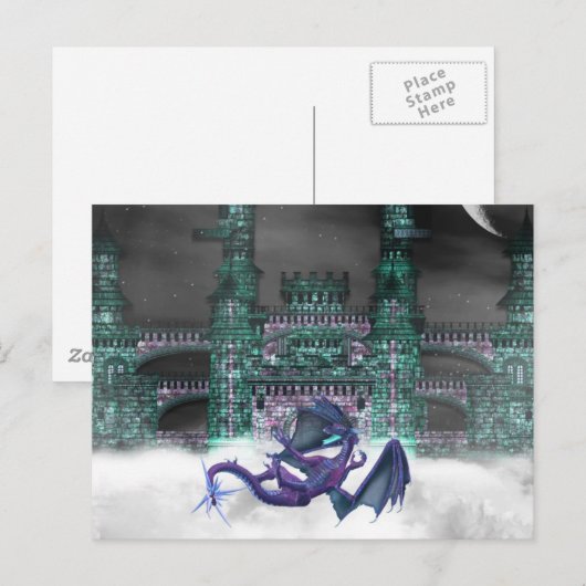 Dragon Guarding Castle Briefkaart (Voorkant / Achterkant)