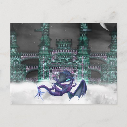 Dragon Guarding Castle Briefkaart (Voorkant)
