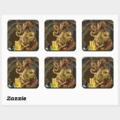Dragon Guards Gold en juwelen Vierkante Sticker (Vel)