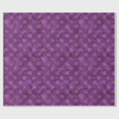 Dragon Halloween Spell Goud Paarse Patroon Cadeaupapier (Vlak)