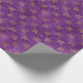 Dragon Halloween Spell Goud Paarse Patroon Cadeaupapier (Hoek)