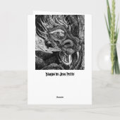 Dragon "Happy Birthday" groetjes kaart rand (Achterkant)