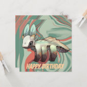 Dragon, Happy Birthday Kaart (Voorkant / Achterkant in situ)