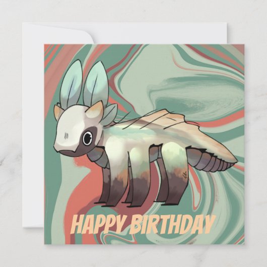 Dragon, Happy Birthday Kaart (Voorkant)