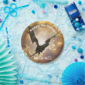 Dragon Happy Birthday naam Monogram Fantasy Papieren Bordje (Feest)