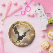 Dragon Happy Birthday naam Monogram Fantasy Papieren Bordje (Feest)