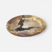 Dragon Happy Birthday naam Monogram Fantasy Papieren Bordje (Gekanteld)