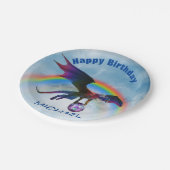 Dragon Happy Birthday naam Rainbow Fantasy P Papieren Bordje (Gekanteld)