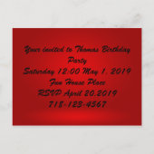 Dragon Happy Birthday Uitnodiging Briefkaart (Achterkant)