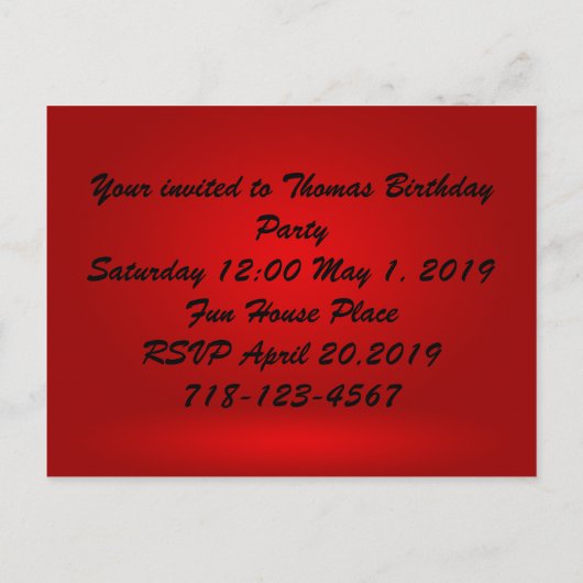 Dragon Happy Birthday Uitnodiging Briefkaart (Achterkant)