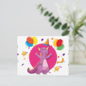 Dragon Happy Birthday Uitnodiging Briefkaart (Staand voorkant)