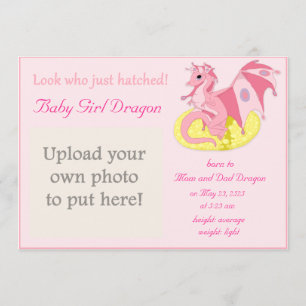 Dragon Hatchling Birth Announding for Girls Aankondiging