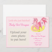 Dragon Hatchling Birth Announding for Girls Aankondiging (Voorkant / Achterkant)