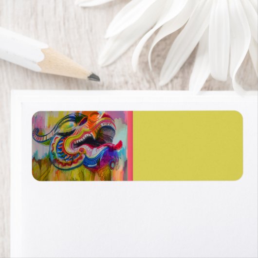 Dragon Head-adreslabel Etiket (Insitu)