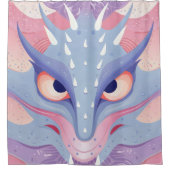 Dragon Head pastel kleuren grillig Douchegordijn (Voorkant)