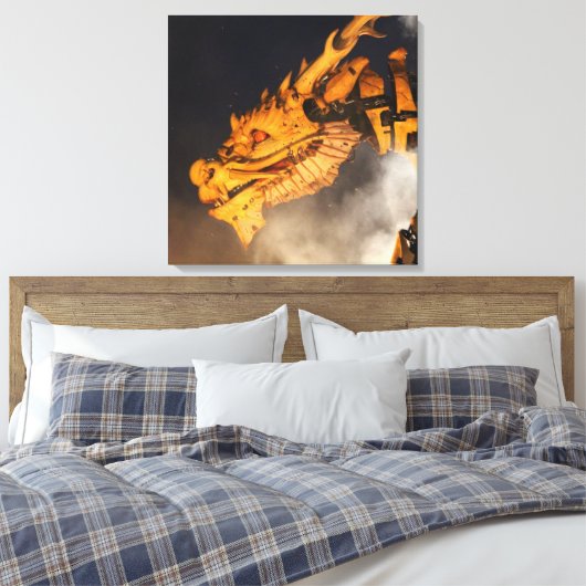 Dragon Head Red Eyes Canvas Afdruk (Insitu (Slaapkamer))