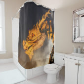 Dragon Head Red Eyes Douchegordijn (In situ)