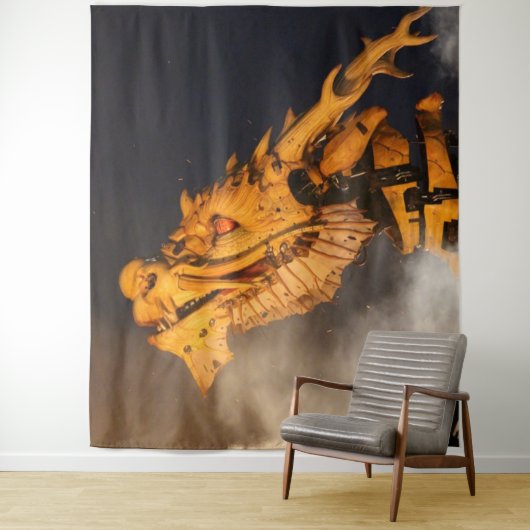 Dragon Head Red Eyes Wandkleed (In situ)