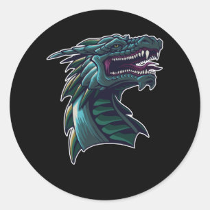 Dragon Head Ronde Sticker